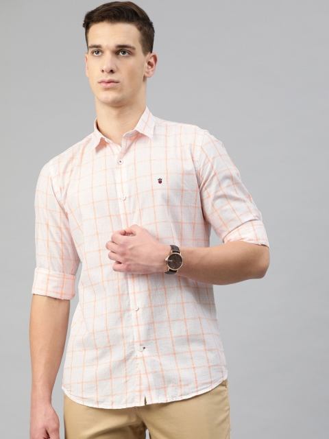 

Louis Philippe Sport Men Orange & Pink Slim Fit Checked Casual Shirt
