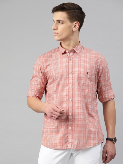

Louis Philippe Sport Men Pink & White Slim Fit Checked Casual Shirt