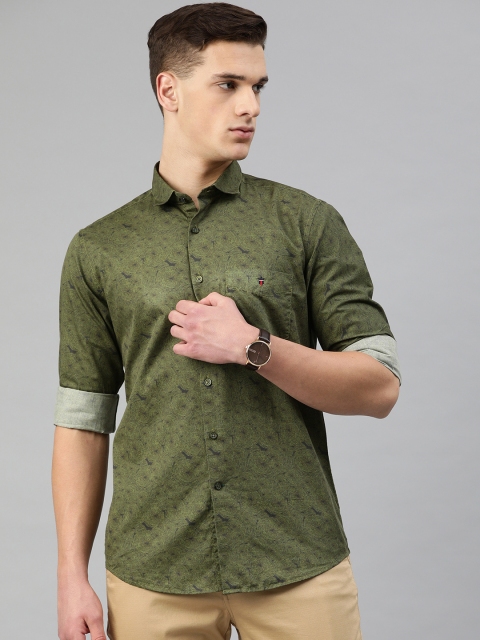 

Louis Philippe Sport Men Olive Green Slim Fit Printed Casual Shirt