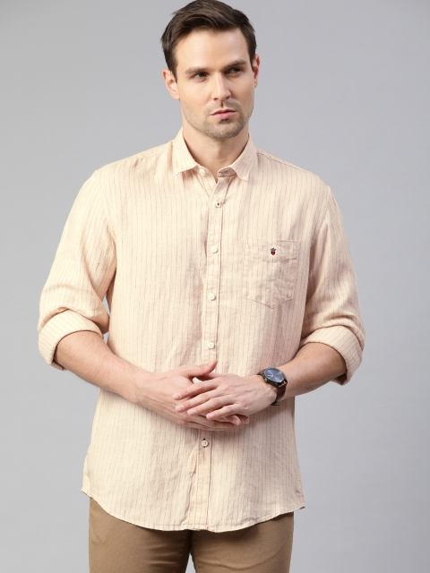 

Louis Philippe Sport Men Beige Slim Fit Striped Casual Linen Shirt