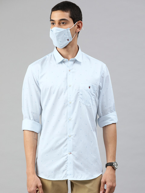 

Louis Philippe Sport Men Blue Slim Fit Micro Ditsy Printed Casual Shirt