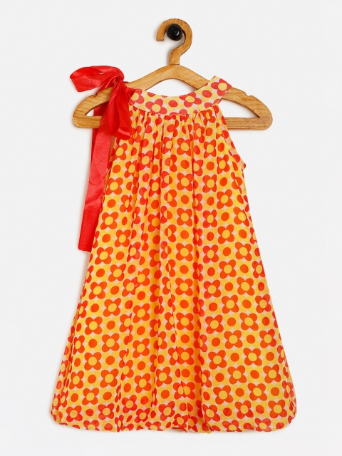 

Aomi Girls Red Printed A-Line Dress