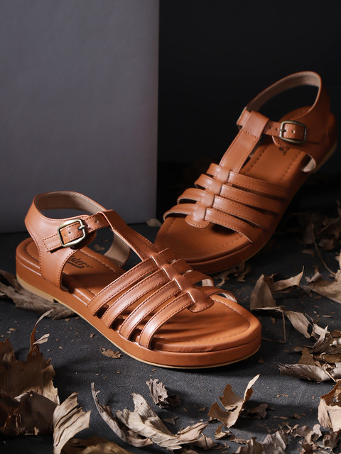

The Roadster Lifestyle Co Women Tan Brown Solid Open Toe Flats