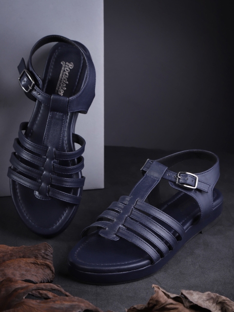 

The Roadster Lifestyle Co Women Navy Blue Solid Open Toe Flats