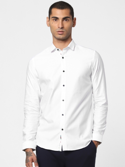 

Jack & Jones Men White Slim Fit Self Design Casual Shirt
