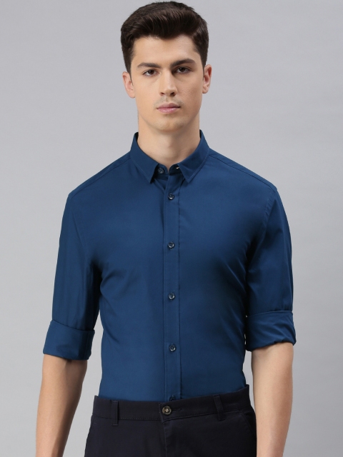

Jack & Jones Men Blue Regular Fit Solid Semiformal Shirt
