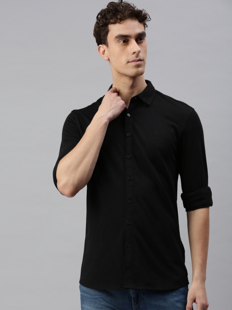 

Jack & Jones Men Black Slim Fit Printed Casual Shirt