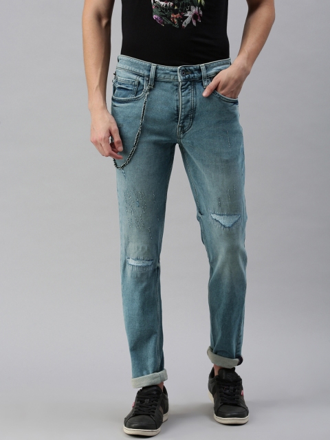 

Jack & Jones Men Blue Mildly Distressed Heavy Fade Jeans