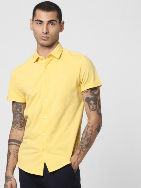 

Jack & Jones Men Yellow Regular Fit Solid Casual Shirt