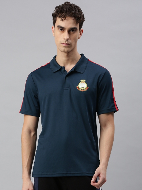 

Jack & Jones Men Navy Blue Solid Polo Collar T-shirt