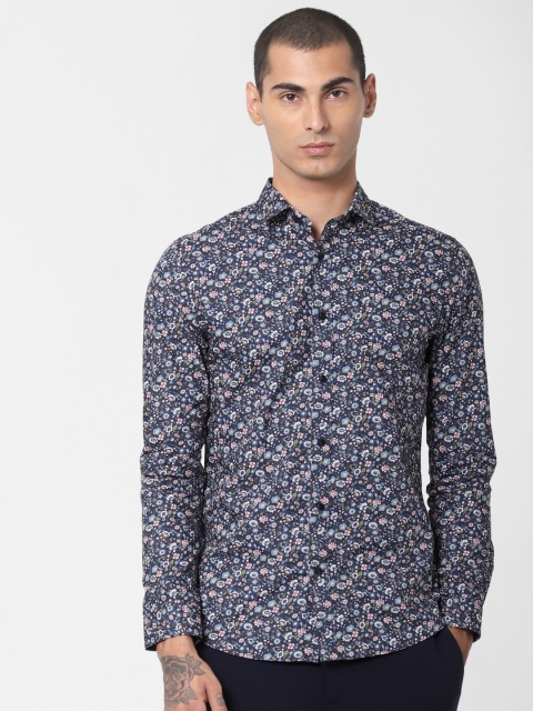 

Jack & Jones Men Navy Blue & White Slim Fit Floral Printed Casual Shirt
