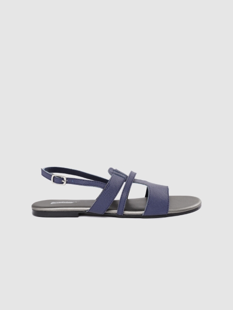 

The Roadster Lifestyle Co Women Navy Blue Solid Open Toe Flats
