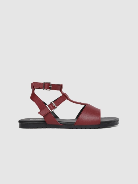 

Roadster Women Maroon Solid Open Toe Flats
