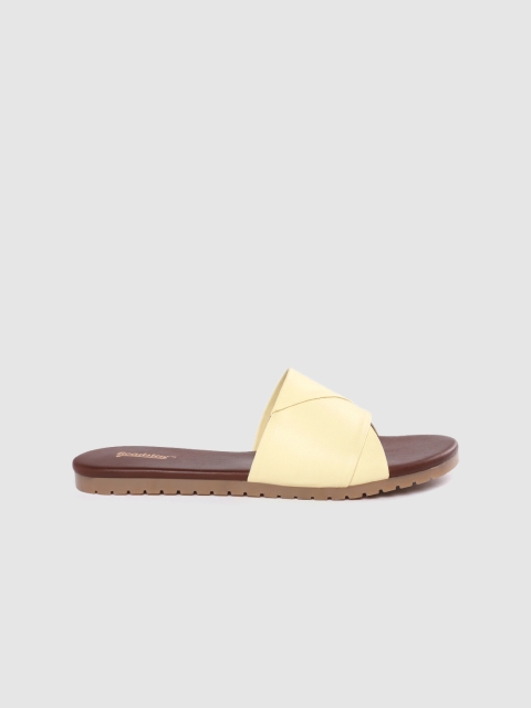 

The Roadster Lifestyle Co Women Yellow Solid Open Toe Flats