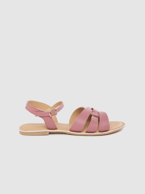 

The Roadster Lifestyle Co Women Pink Solid Open Toe Flats