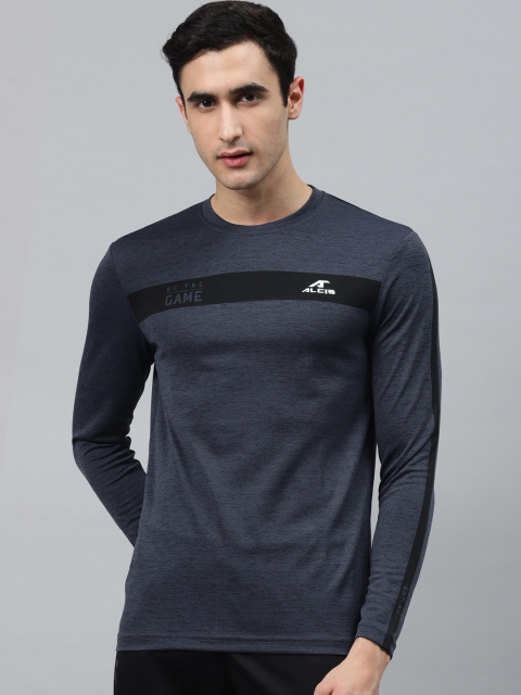 

Alcis Men Navy Blue Self Design Round Neck T-shirt