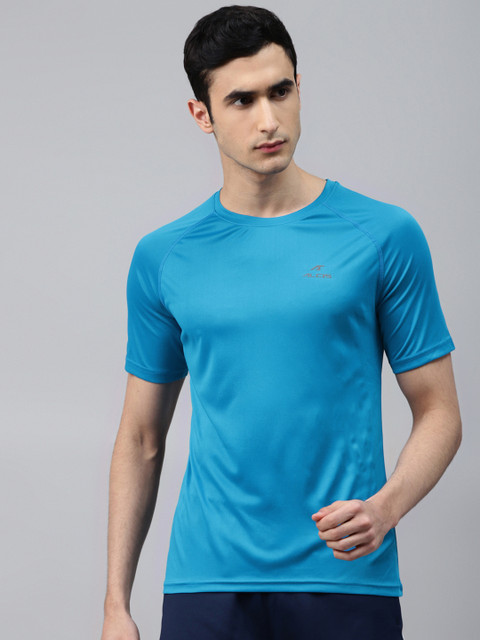 

Alcis Men Blue Solid Round Neck T-shirt, Turquoise blue