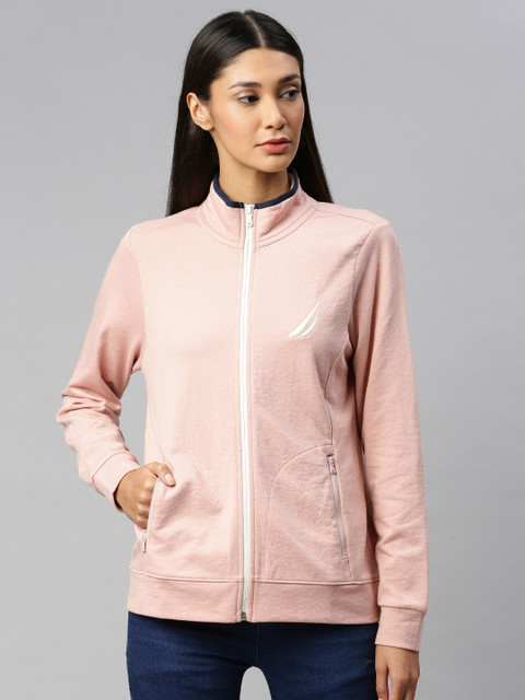 

Nautica Women Pink Solid Sweatshirt