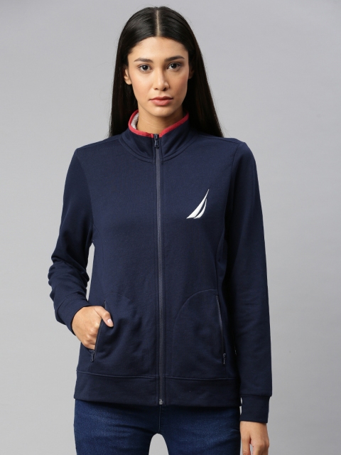 

Nautica Women Navy Blue Solid Sweatshirt