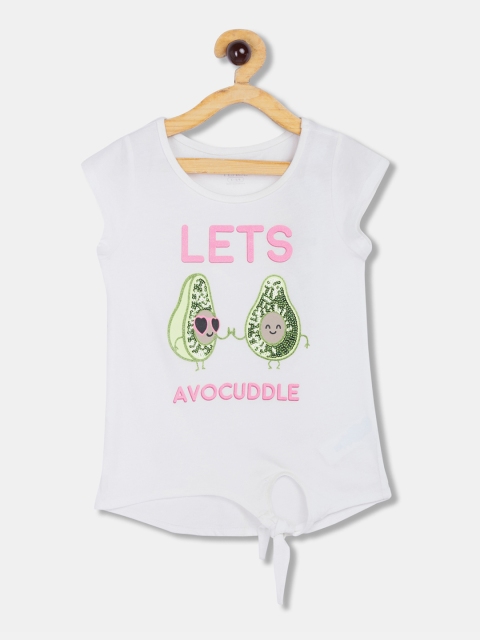 

The Childrens Place Girls White Printed Top