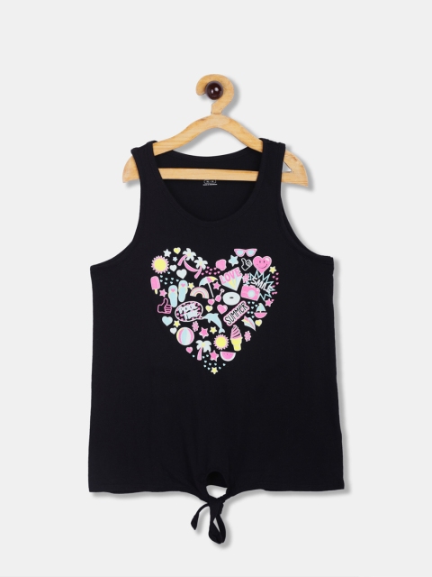 

The Childrens Place Girls Black Printed Tank Top