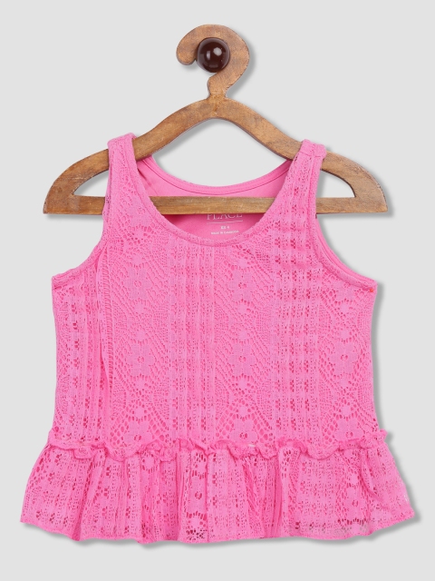 

The Childrens Place Girls Pink Self Design Top