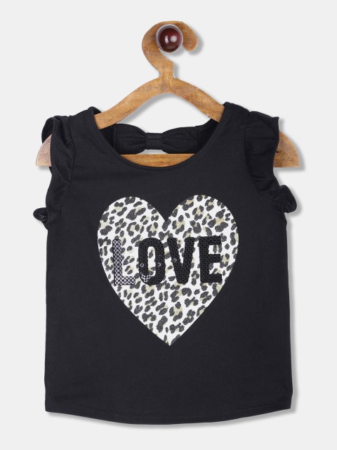 

The Childrens Place Girls Black & White Printed Top