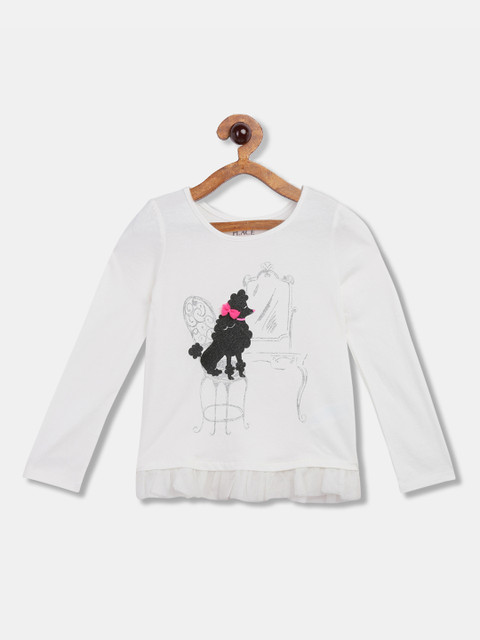 

The Childrens Place Girls White Printed Top