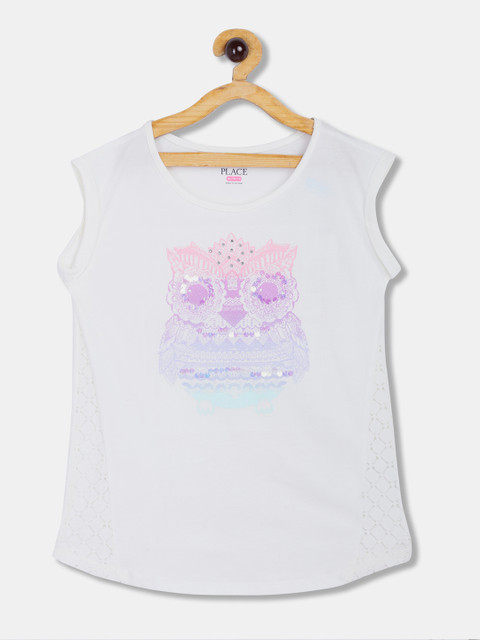 

The Childrens Place Girls White Printed Top