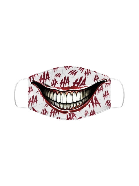 

TREEMODA Unisex White & Red 3-Ply Reusable Cloth Mask
