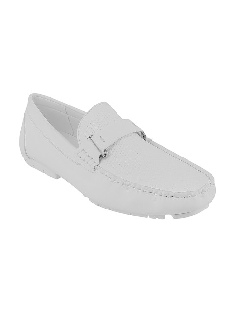 

Metro Men White Leather Driving Shoes