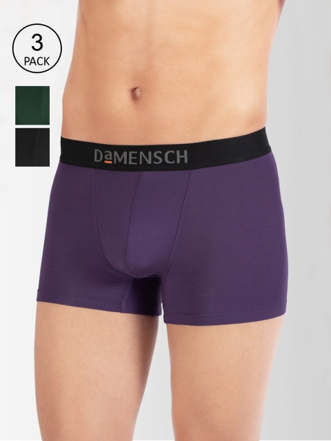 

DAMENSCH Men Pack Of 3 Trunks DAM-DC-T-JG-GRP-OB, Purple