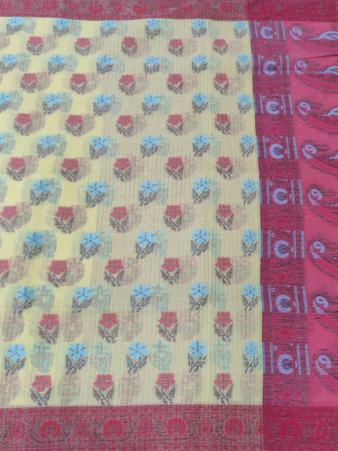 

Mitera Yellow & Magenta Liva Woven Design Banarasi Saree