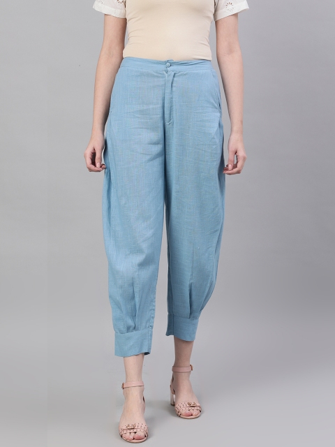 

AASI - HOUSE OF NAYO Women Blue Regular Fit Solid Joggers