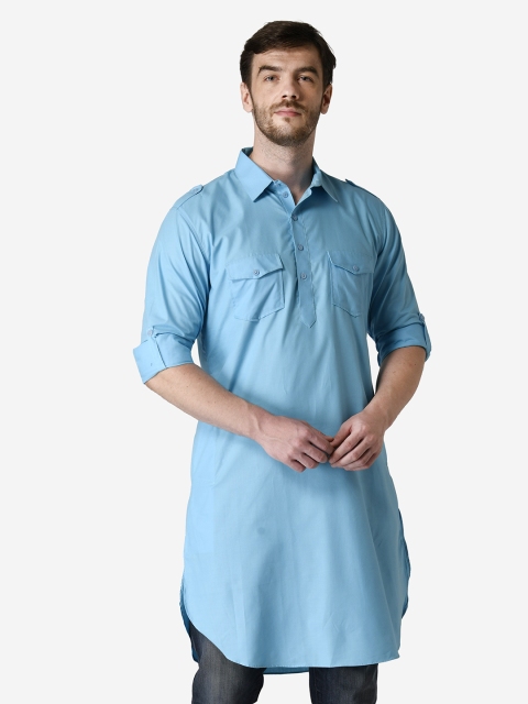 

TABARD Men Blue Solid Pathani Kurta