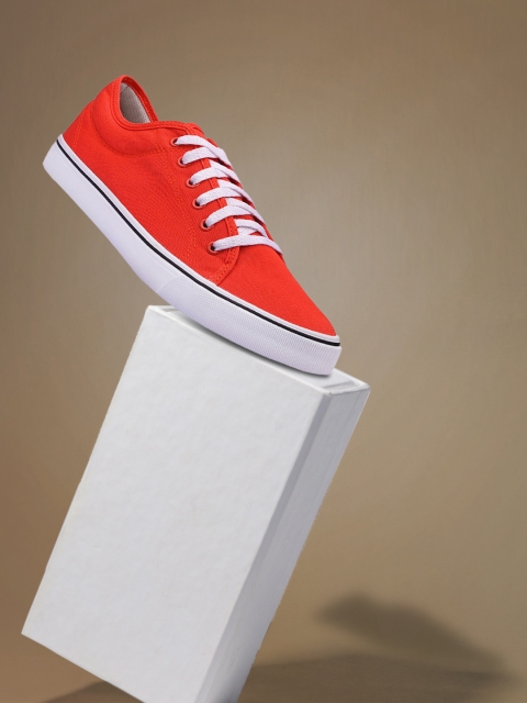

OXELO By Decathlon Unisex Red Canvas Skateboarding Shoes