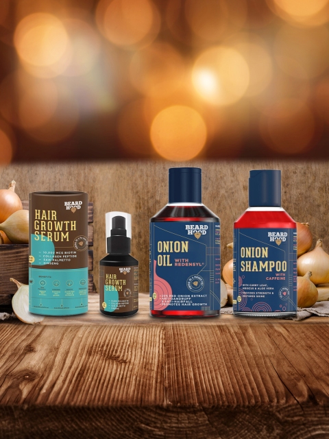 

Beardhood Set of 3 Onion Oil & Shampoo with Hair Growth Serum 500 ml, Red
