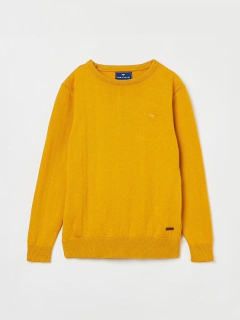 

Fame Forever by Lifestyle Boys Mustard Yellow Solid Knitted Pullover