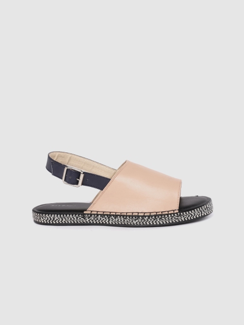 

Mast & Harbour Women Peach-Coloured Solid Open Toe Espadrille Flats