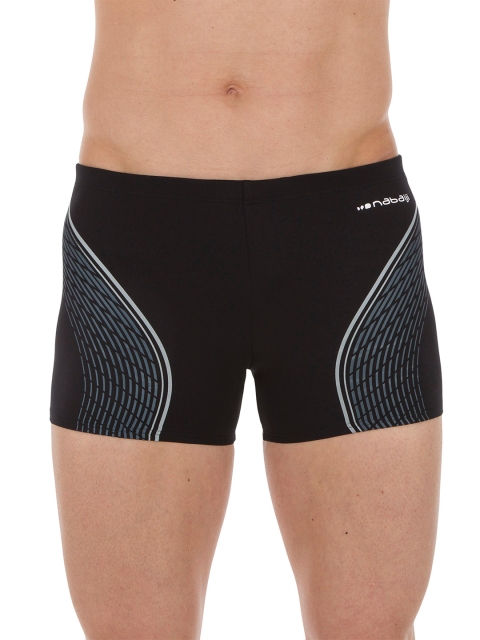 

Nabaiji By Decathlon Men Black Printed Swimming Boxer Shorts