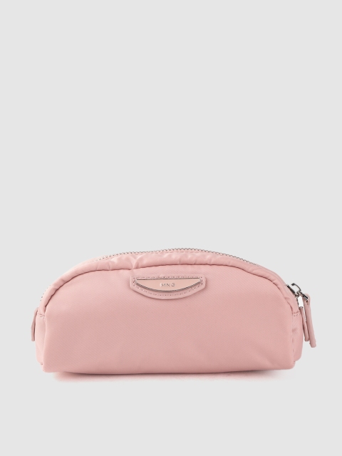 

MANGO Women Peach-Coloured Solid Cosmetic Pouch