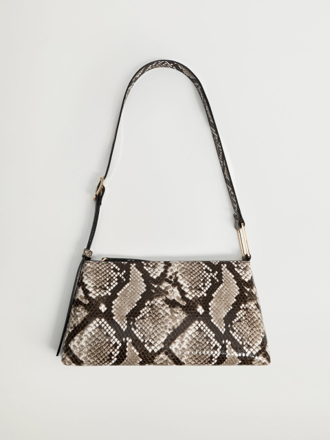 

MANGO Brown Snakeskin Print Shoulder Bag