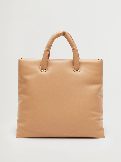 

MANGO Tan Brown Solid Handheld Bag