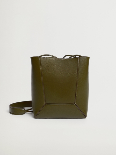 

MANGO Olive Green Solid Sling Bag