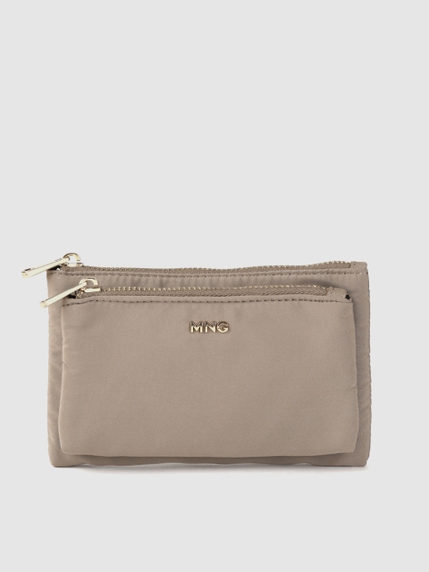 

MANGO Taupe Solid Sustainable Purse