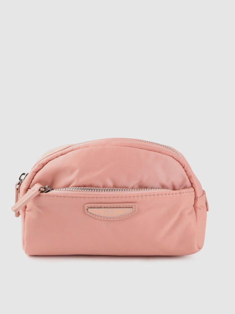 

MANGO Women Peach-Coloured Solid Cosmetic Pouch