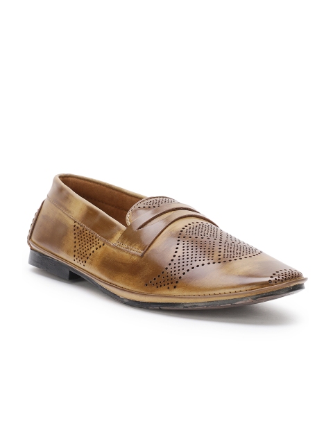 

Bruno Manetti Men Beige Perforations Slip-On Sneakers
