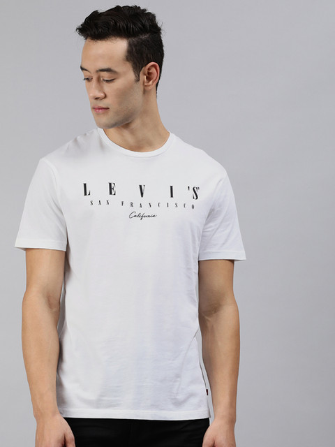 

Levis Men White Printed Round Neck T-shirt