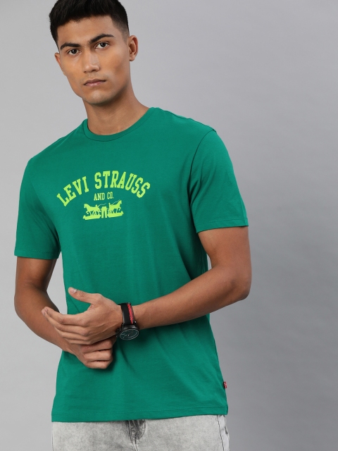 

Levis Men Green Printed Round Neck Pure Cotton T-shirt