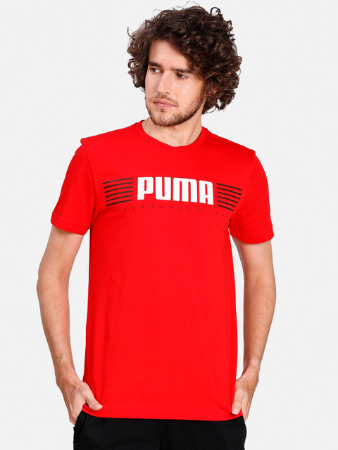 

Puma Men Red Printed Round Neck T-shirt